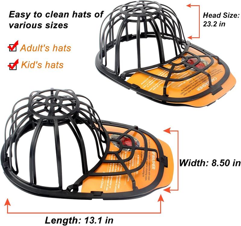 2 Pack Hat Washer Baseball Cap Cleaner Machine Washing Cage Holder Frame Net BL Accessories Laundry.2024 Christmas gift