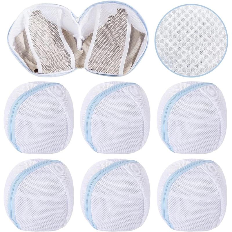 6 Pack Bra Washing Bags,Mesh Wash Bags,Bra Laundry Bags for Washing Machine,Underwear Brassiere Washing Bags(Blue)