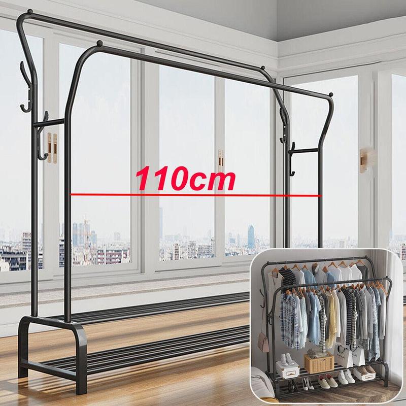 Heavy Duty Clothing Garment Rack Clothes Organizer Double Rails Hanging Stand US