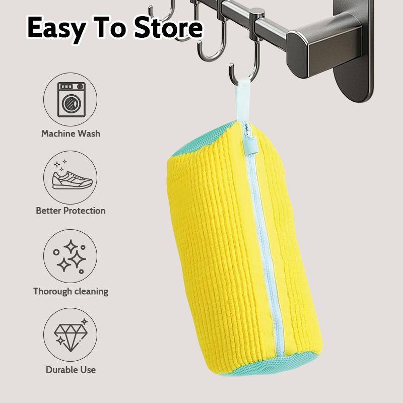 Laundry Shoe Bag Shoe Washing Machine Bag Reusable Shoe Bag Washing Machine for All Shoe Types Large Size Yellow