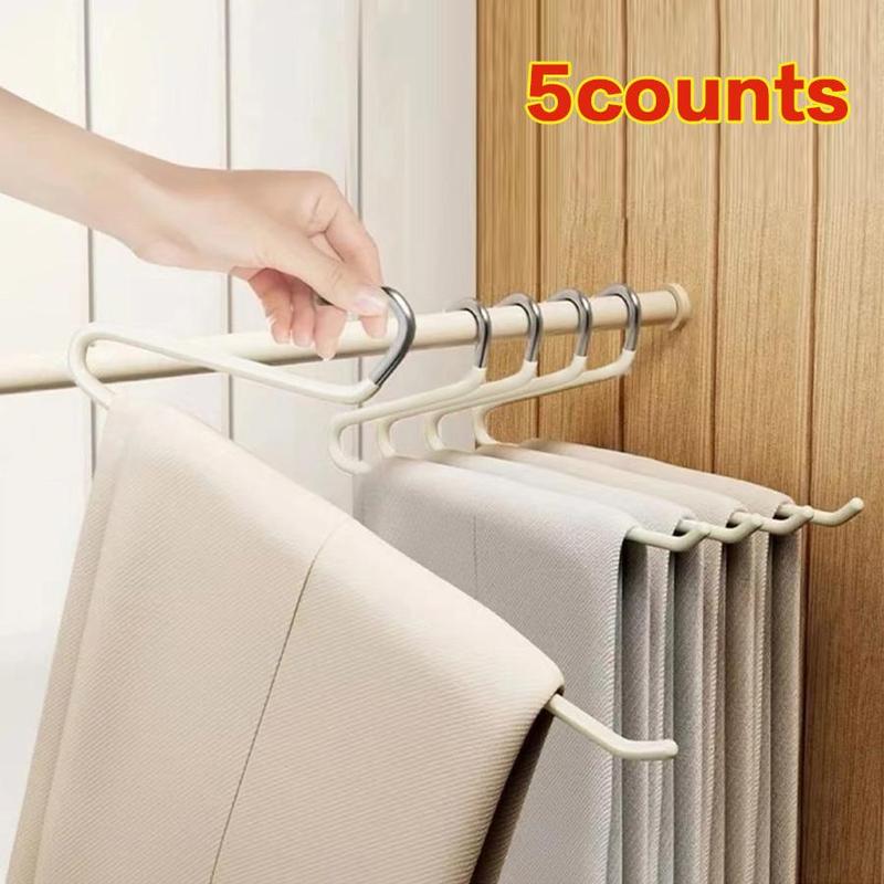 Space Saving Pant Hanger, 5 Counts Durable Z Shaped Anti-slip Pant Rack, Clothes Hanger for Home Bedroom Closet Dormitory Hotel