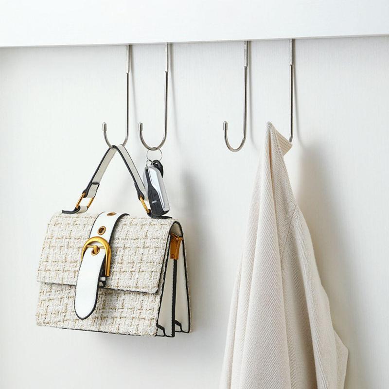 Stainless Steel S-shaped Hook, 2 3 Counts Multifunctional Hanging Organizer, Bedside Cabinet Door Hanging Clothes Hook, Over The Door Towel Hanger