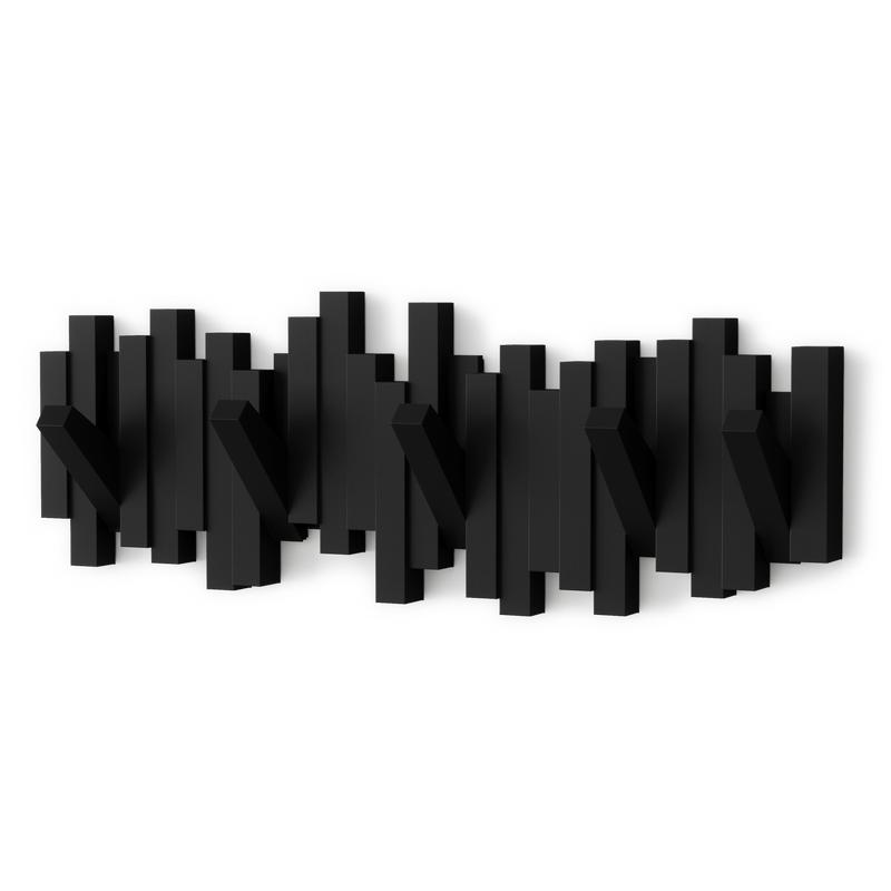 Umbra Sticks Wall Hook | Decorative Wall Mounted Coat Rack with 5 Flip-Down Hooks | Modern Sculptural Design Available in Multiple Colors | Easy Installation Looks Great in Any Room