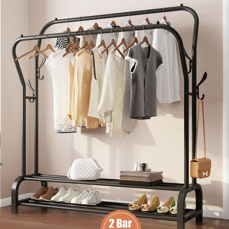 Heavy Duty Clothing Garment Rack Clothes Organizer Double Rails Hanging Stand US