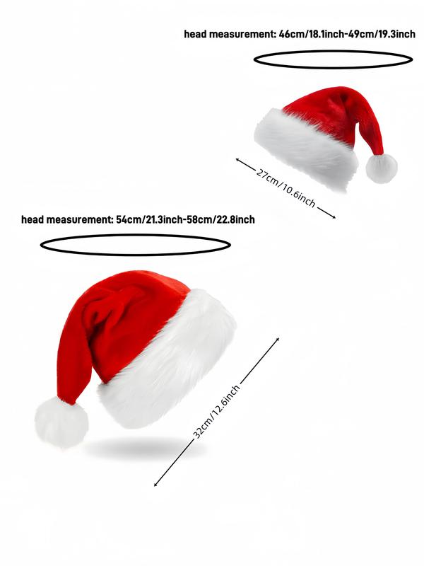 Christmas Hat, Santa Claus Hat, Double Layer Thickened Warm Comfortable Hat for Holiday Party, Fashion Accessories for Men & Women