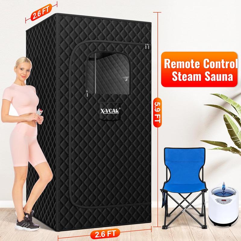 Sauna Box, Portable Steam Sauna, Portable Sauna for Home, Sauna Tent with 2.6L Steamer, 9 Levels, 2.6’ x 2.6’ x 5.9’