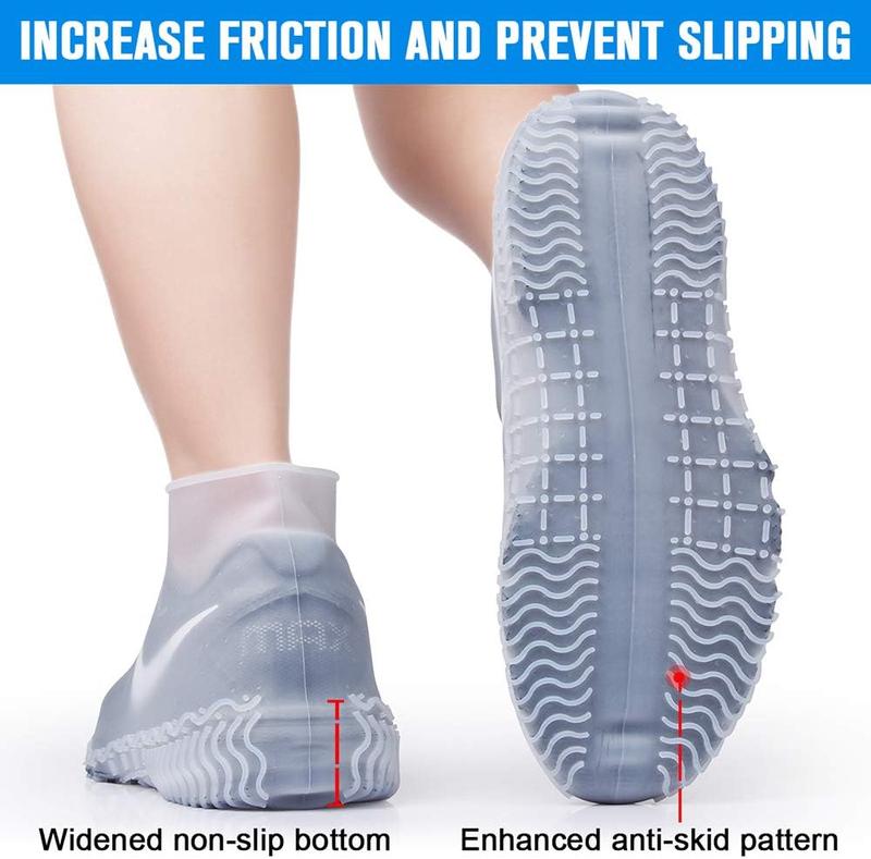 Christmas gift Upgrade Silicone Waterproof Shoe Covers with Zipper – Reusable Non-Slip Overshoes for Men & Women