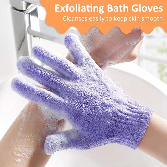 30 Pcs Exfoliating Gloves for Shower, 15 Colors Body Exfoliator Glove with Hanging Loop, Scrub Exfoliate Glove Mitt Bath Face Spa Hand Scrubber Wash Deep Scrubbing Dead Skin for Women Men