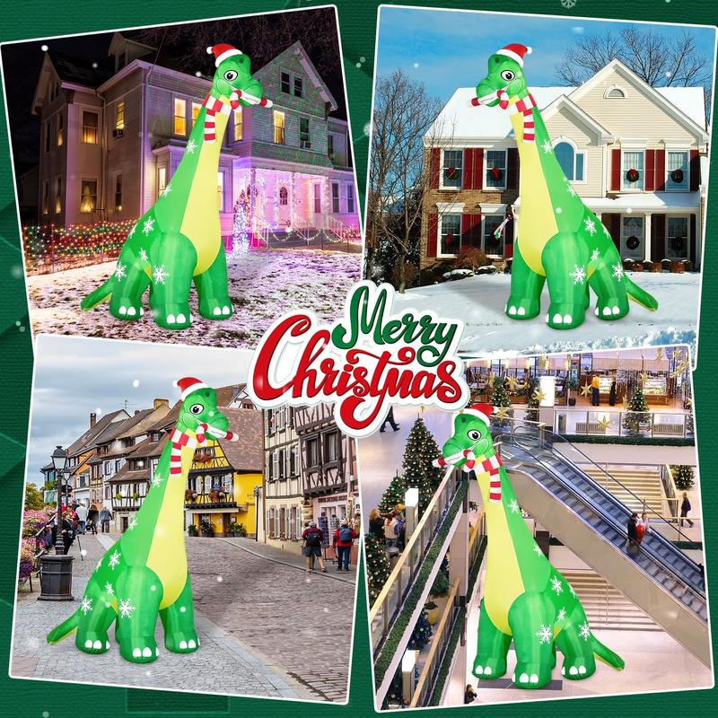 Christmas Inflatable Dinosaur Decoration, 1 Count Built-in Led Lights Inflatable Ornaments Decoration, Outdoor Holiday Party Decoration, Christmas  Viral Hobby Lobby Ornaments Decor