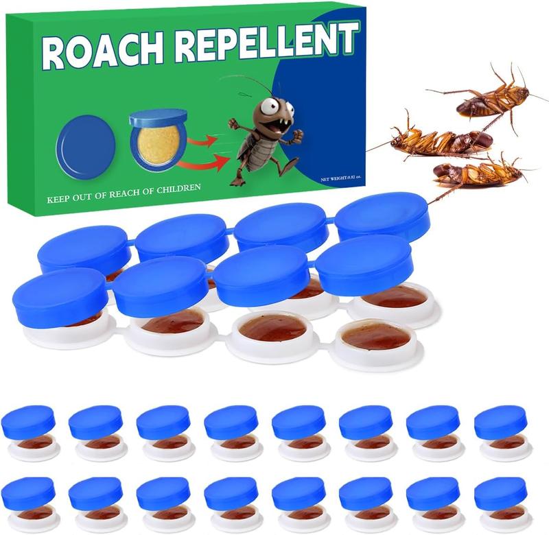 16PCS Roach Bait & Killer, Roach Repellent and Gel for Roach Nest Elimination of Indoor Infestations, Effective Solution for Small to Large Cockroaches, Easy to Use