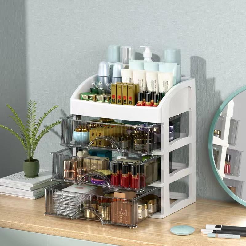 Versatile Storage Box with Drawer, Multi-layer Storage Box, Makeup Organizer, Desktop Storage Organizer for Living Room Bedroom Office, Boyfriend Gift