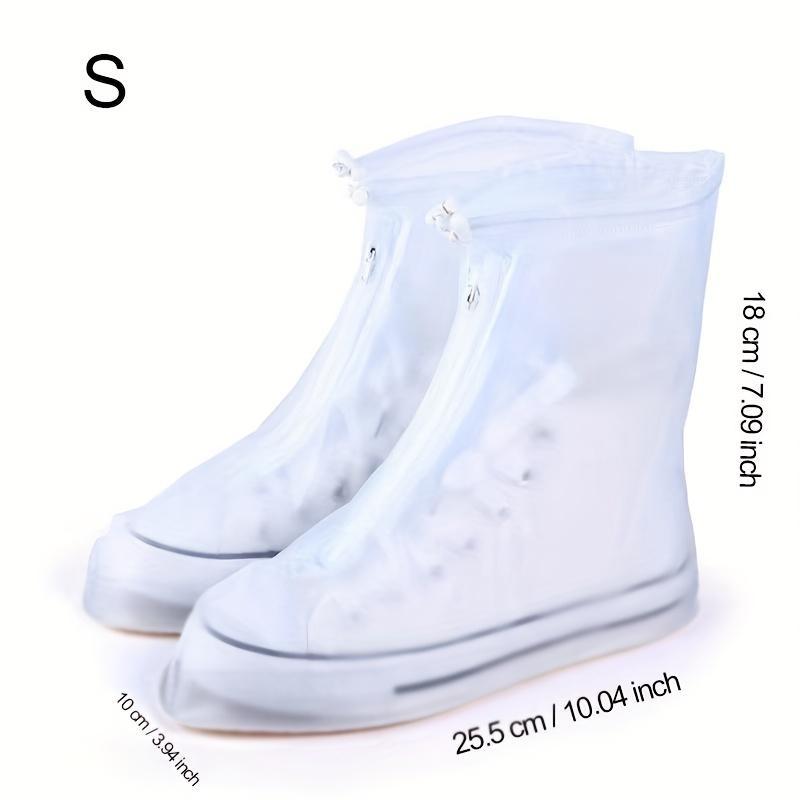 1 Pair Rain Shoes Cover, Zipper Front Non-Slip Waterproof Resuable Rain Boots Cover