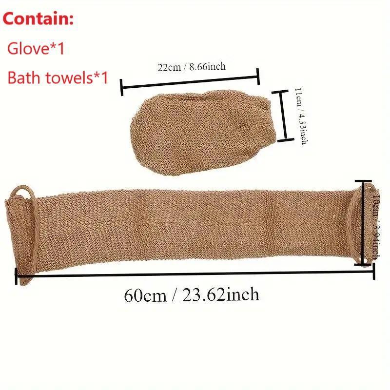 Exfoliating Bath Washcloth Towel, 1 Count Bath Wash Towel with Shower Gloves, Body Sponge Loofah Towel for Home Bathroom Dormitory Hotel Salon, Gifts