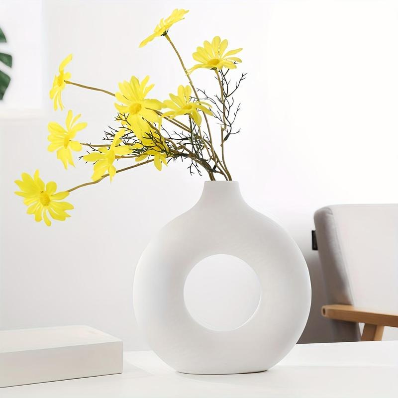 Modern Plastic Vase without Flower, 1 2 Counts Flower Vase, Decorative Vase for Home Living Room Bedroom Dining Room, Home Decor Supplies