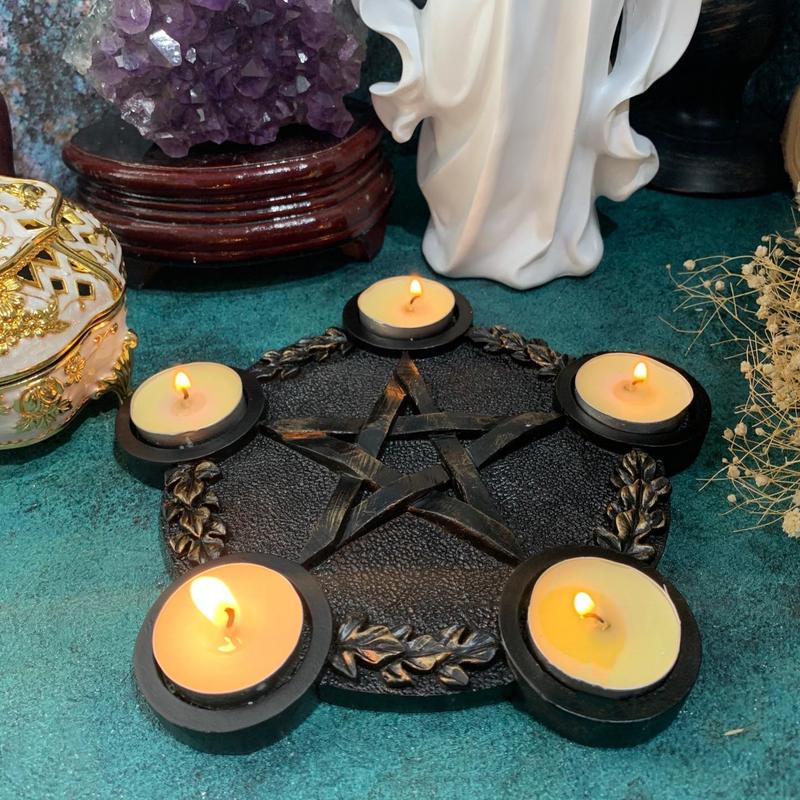 Resin Pentagram Altar Plate, Mystical Star Shape Tray, Occult Decor, Wall Art, Ritualistic Home Decor, Decor Supply