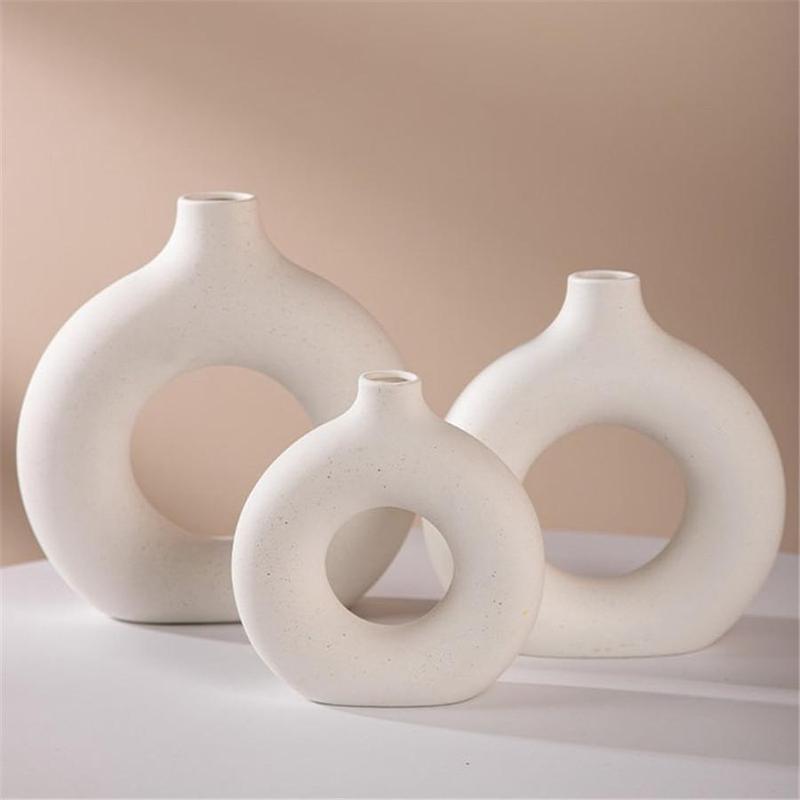 Ceramic Vase without Flower, 1 2 3 Counts set Modern Round Shaped Vase, Home Decor Supplies for Living Room Bedroom Dining Room, Bedroom Decorative Accessories, Fall Decor