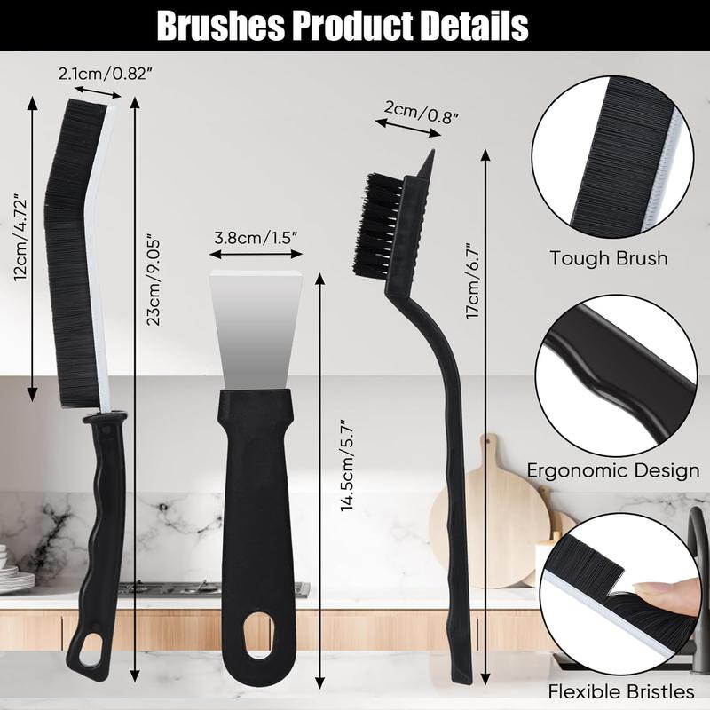 Crevice Cleaning Brush,8  Multifunctional Cleaning Brush Tools,Hard Bristle Crevice Cleaning Brush,Crevice Cleaning Brushes for Household Use Bathroom Tiles Kitchen Practical and Durable