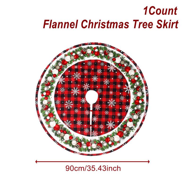 Christmas Tree Skirt, 1 Count Colorful Pattern Xmas Tree Skirt, Holiday Party Decoration Supplies for Home Office Shopping Mall