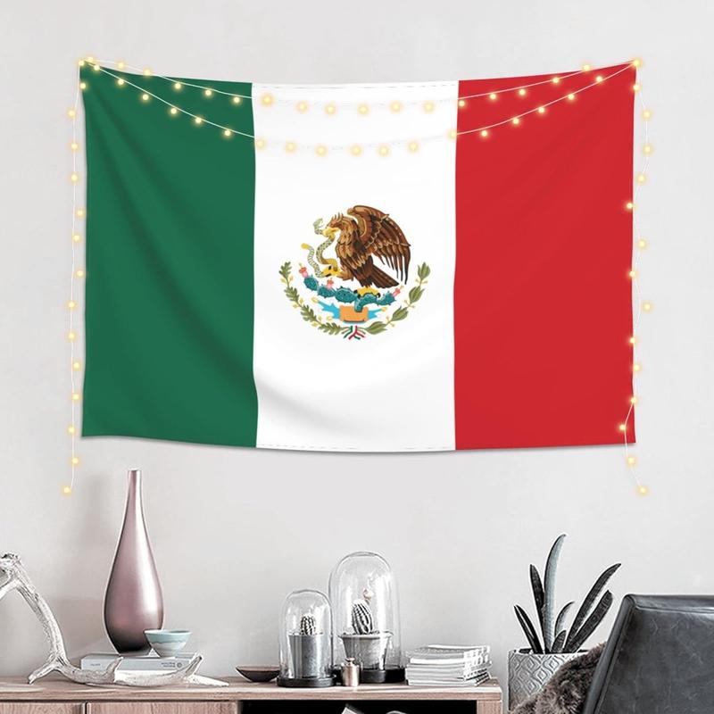 Mexican Flag Wall Decoration Tapestry Mexico Flag Art Tapestry Wall Hanging Large Tablecloths 60 X 40 Inch for Bedroom Living Room Dorm Room Home Decor