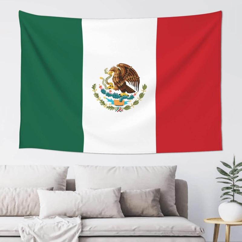 Mexican Flag Wall Decoration Tapestry Mexico Flag Art Tapestry Wall Hanging Large Tablecloths 60 X 40 Inch for Bedroom Living Room Dorm Room Home Decor