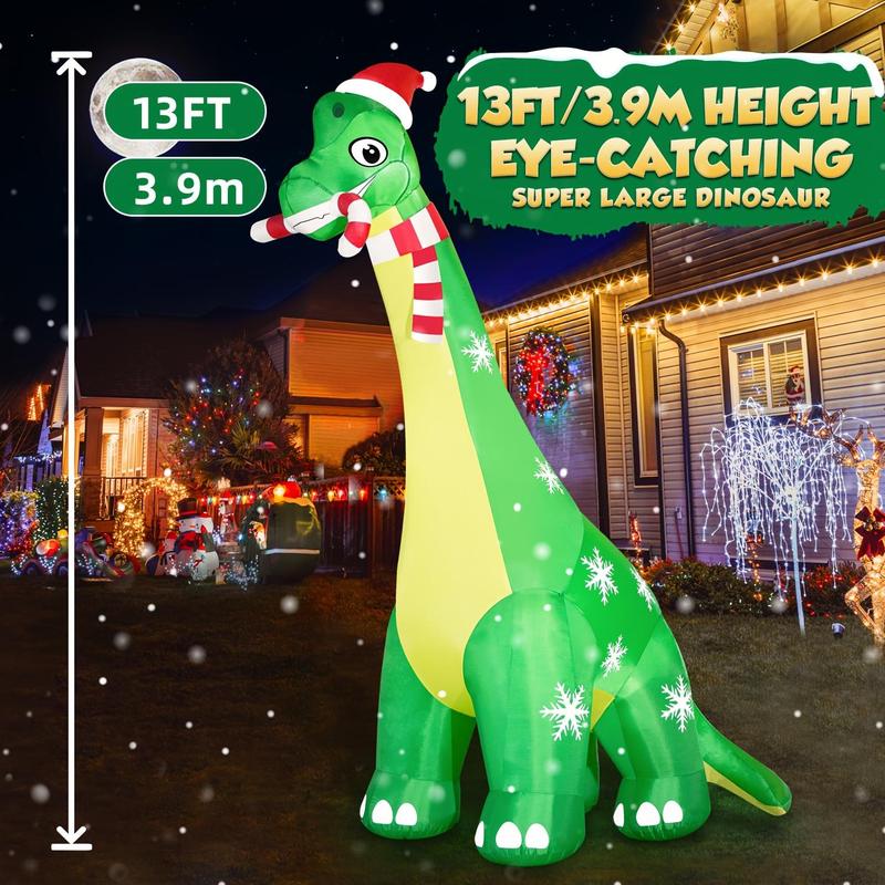 Christmas Inflatable Dinosaur Decoration, 1 Count Built-in Led Lights Inflatable Ornaments Decoration, Outdoor Holiday Party Decoration, Christmas  Viral Hobby Lobby Ornaments Decor