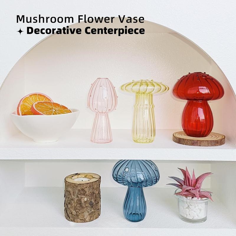 Mushroom Decor 5 count Mini Vase Propagation Station Planters for Indoor  Terrarium Flower Vase for Gifts Home Decor Small Vases Bud for Table Centerpiece