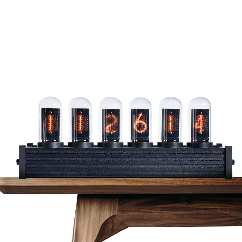 xCool Elekstube Nixie Tube Clock in Cyberpunk&Vintage Decor with Mood Lighting, Small Digital Clock for Modern Decor and Desktop Decor for Men Gift Retro Aluminium Glass Rgb