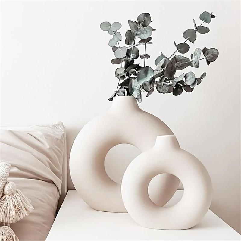 Ceramic Vase without Flower, 1 2 3 Counts set Modern Round Shaped Vase, Home Decor Supplies for Living Room Bedroom Dining Room, Bedroom Decorative Accessories, Fall Decor