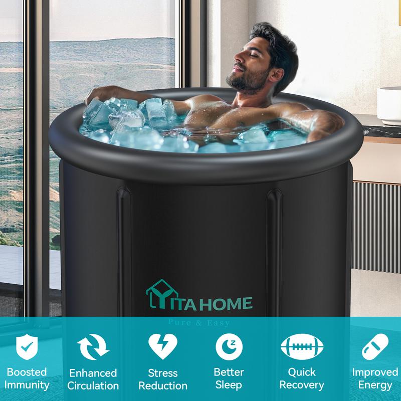 YITAHOME Ice Bath Tub for Athletes with Cover Portable Cold Plunge Tub for Cold Water Therapy Ice Baths