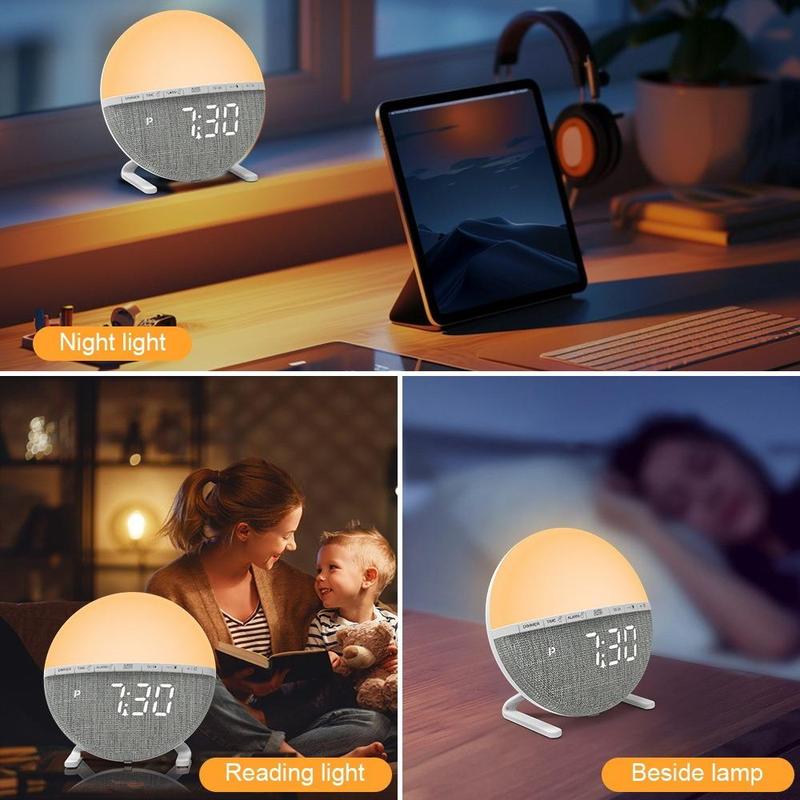 Sunrise Alarm Clock, 1 Count Digital Clock with Night Light, Modern Design Electronic Clock for Home Office, Home Decoration