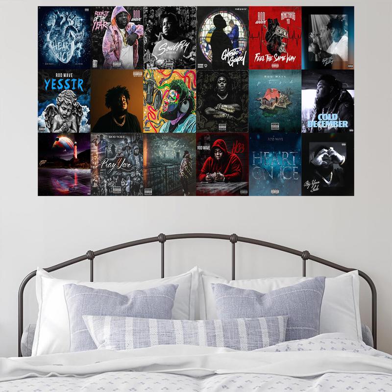 New Rod Wave collage Tapestry 3x5Feet Flag Banner for Bedroom WallHanging College Decor IndoorOutdoor Poster Decoration New Rod Wave collage Tapestry Flag Album Collage Flag Banner for Bedroom Wall Hanging    Indoor Outdoor Poster Decor 3x5ft