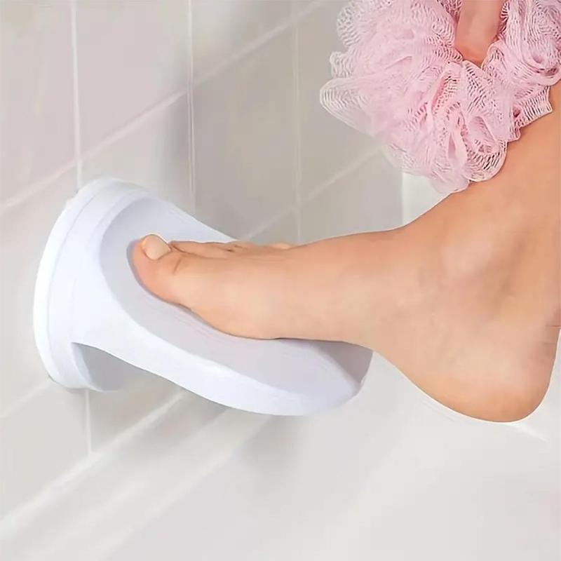 Wall Mounted Shower Foot Rest, 1 Count Wall Mounted Space Saving Shower Foot Stool with Suction Cup, Bathroom Foot Rest, Home Supplies