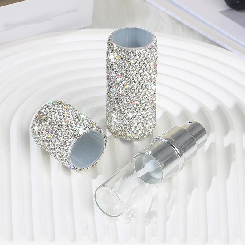 10ml Rhinestone Decor Perfume Sub-bottle, Artificial Diamond Vacuum Press Type Perfume Bottle, Portable Empty Mini Spray Perfume Bottle for Home Outdoor Travel