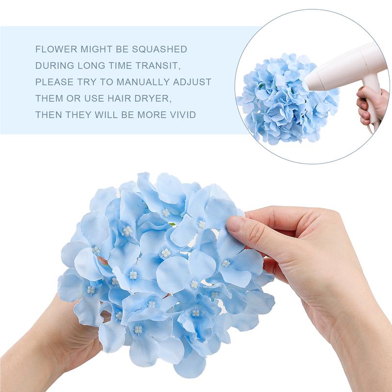 Auihiay 64 PCS Artificial Hydrangea Flowers, Silk Hydrangea Flowers Heads with Stems, Full Artificial Flowers for Wedding Centerpieces, Baby Shower, Home Garden Party Decor