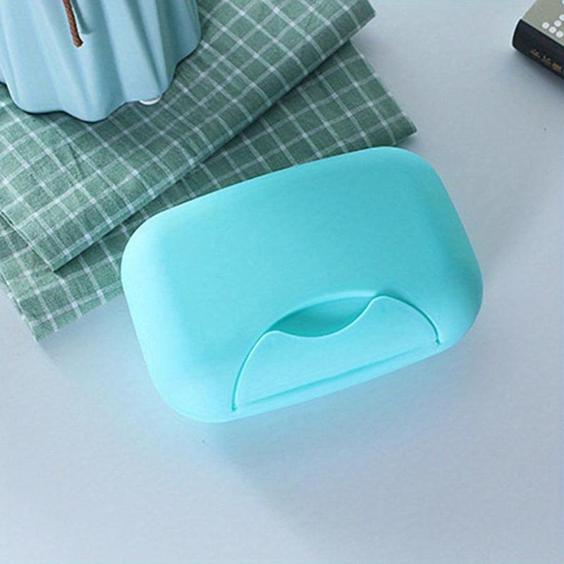 Soap Dish with Lid, 1 Count Portable Travel Soap Box, Home Essentials, Plastic Soap Organizer for Washroom Kitchen Bathroom, Bathroom Accessories