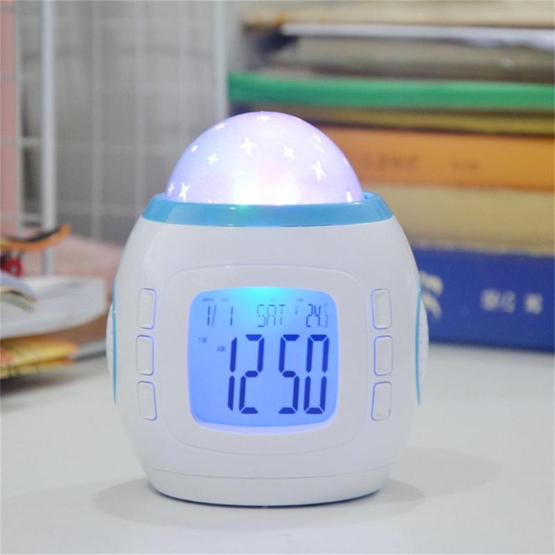 Starry Sky Projector Alarm Clock for Mean Girls Decorations, 1 Count Multifunctional LED Clock with Temperature Display, Bedside Table Clock for Home Office, Ramadan Decor [Battery Required, without Battery]