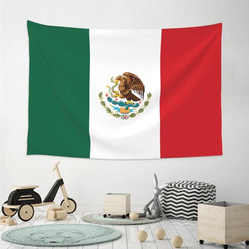 Mexican Flag Wall Decoration Tapestry Mexico Flag Art Tapestry Wall Hanging Large Tablecloths 60 X 40 Inch for Bedroom Living Room Dorm Room Home Decor