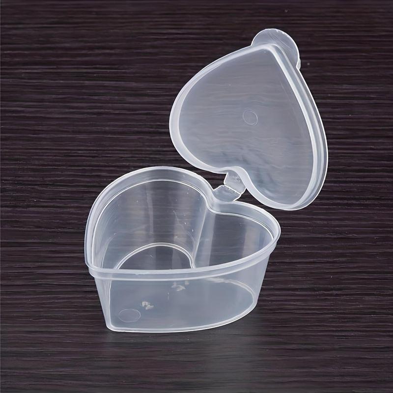 Portion Cups, 20pcs Heart Shaped Clear Disposable Plastic Sauce Cup, Portion Souffle Cup, Snack Containers, Kitchen Accessories, Fall Decor Party Supplies