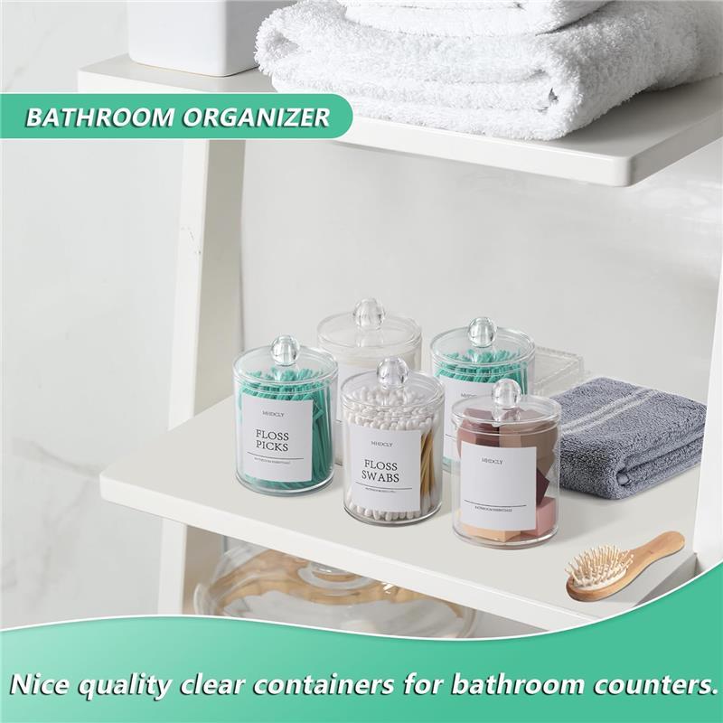 Bathroom Organizers and Storage,4 Pack Bathroom Accessories,Bathroom decor,Storage and Organization, Qtip Holder for Room decor Aesthetic Bottles