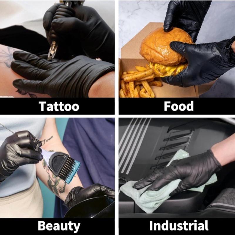 Synmax black Vinyl Disposal Gloves Powder free Size S M L XL 100PCS Box Cleaning Household Kitchen Disposable