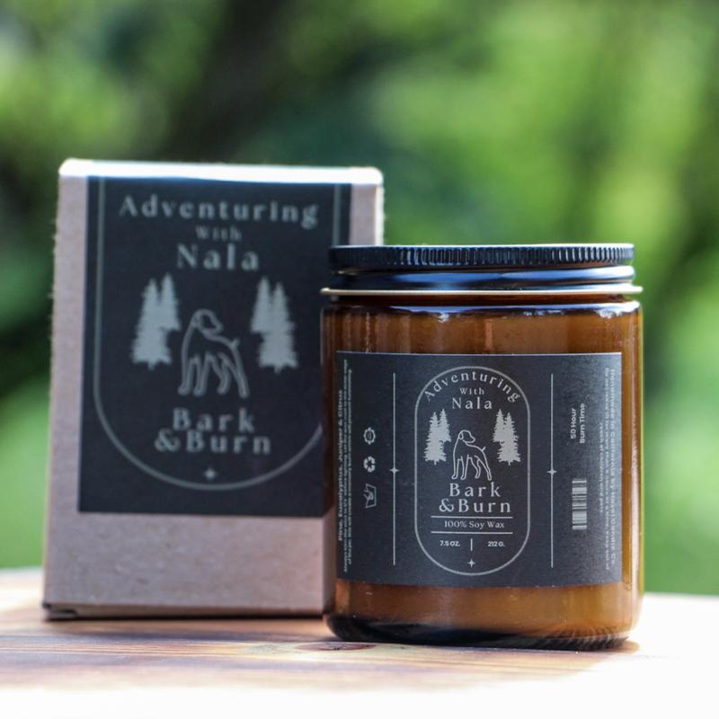 Bark & Burn Limited Edition Candle by Adventuring with Nala - Woodsy Scented, Handmade with Natural Soy Wax Decor Fragrance