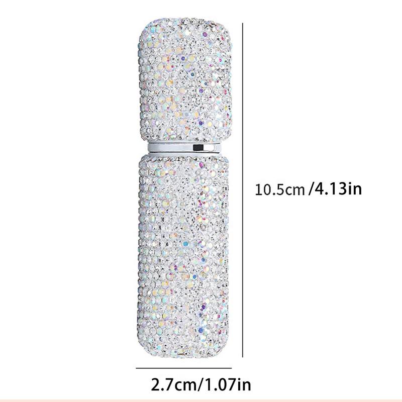 10ml Rhinestone Decor Perfume Sub-bottle, Artificial Diamond Vacuum Press Type Perfume Bottle, Portable Empty Mini Spray Perfume Bottle for Home Outdoor Travel