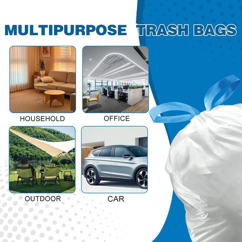 Disposable Garbage Bag, Thickened Drawstring Trash Bag, Odor-proof Garbage Bag for Home & Office Waste Receptacles