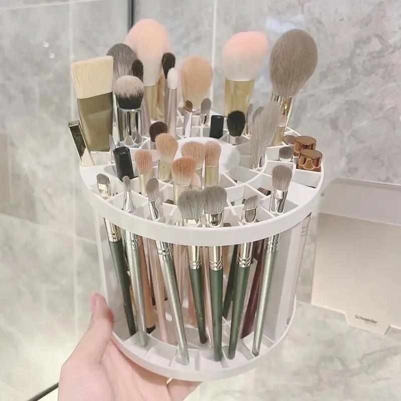 Makeup Brush Storage Rack, 1 Count Multi-grid Makeup Brush Holder, Desktop Makeup Tool Organizer, Makeup Organizer, Room Organizer, 2024 Storage Organizer