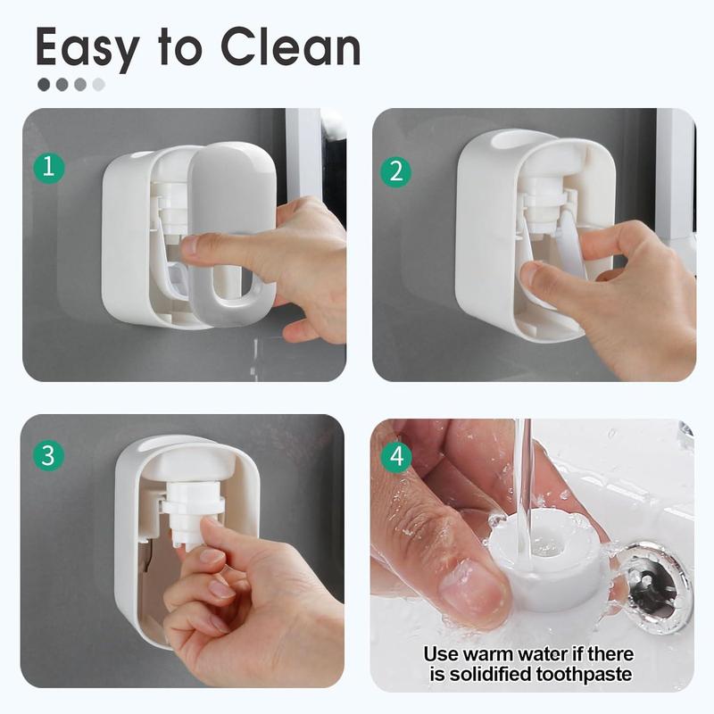 Toothpaste Dispenser Wall Mount for Bathroom Automatic Toothpaste Squeezer (Grey) Toothbrush