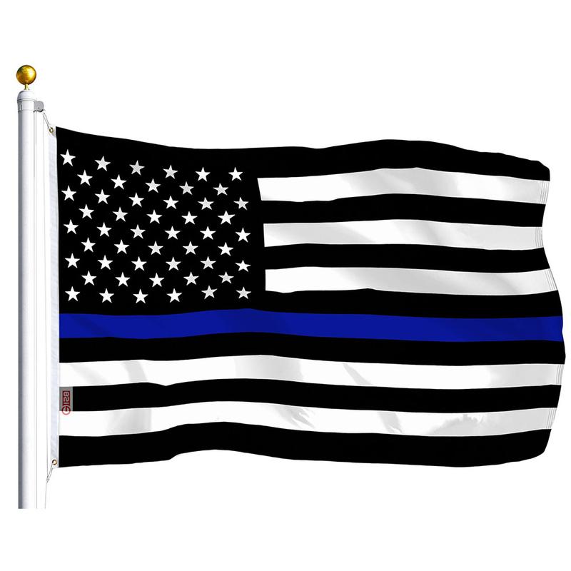 Thin Blue Line Flag Banners 75D Printed Polyester 3x5 Ft