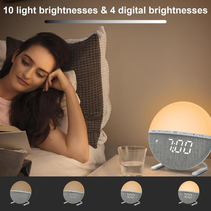 Sunrise Alarm Clock, 1 Count Digital Clock with Night Light, Modern Design Electronic Clock for Home Office, Home Decoration