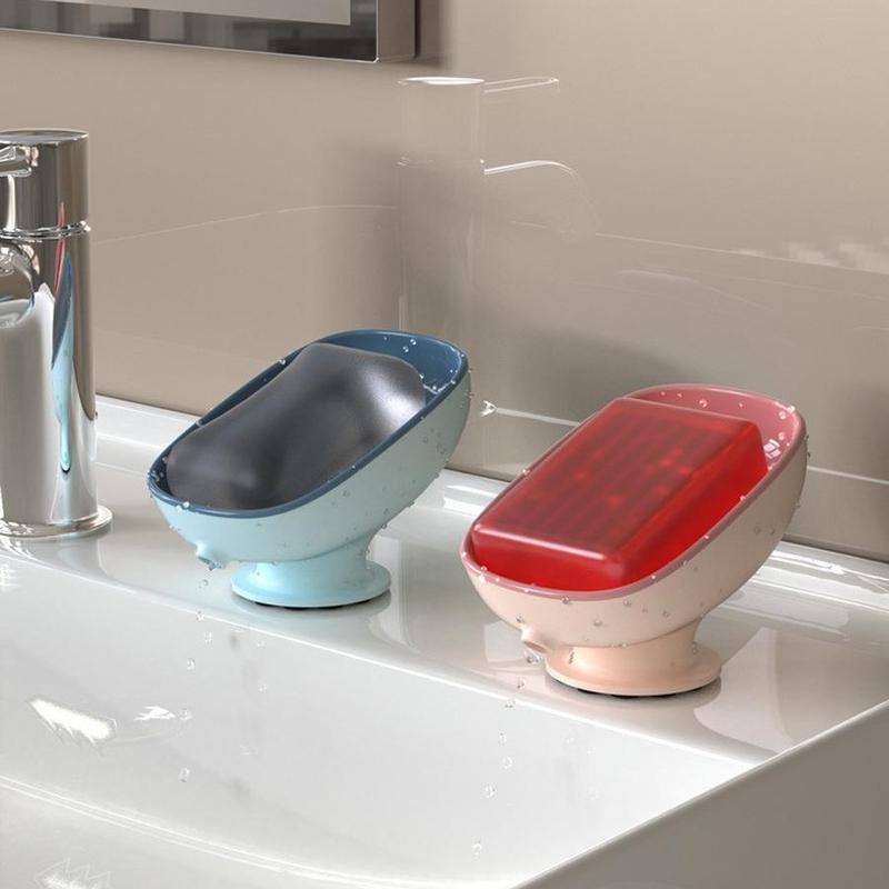 Soap Dish, 1 Count Punch Free Suction Cup Soap Holder, Soap Bar Storage Box for Bathroom Kitchen Hotel Salon Dormitory