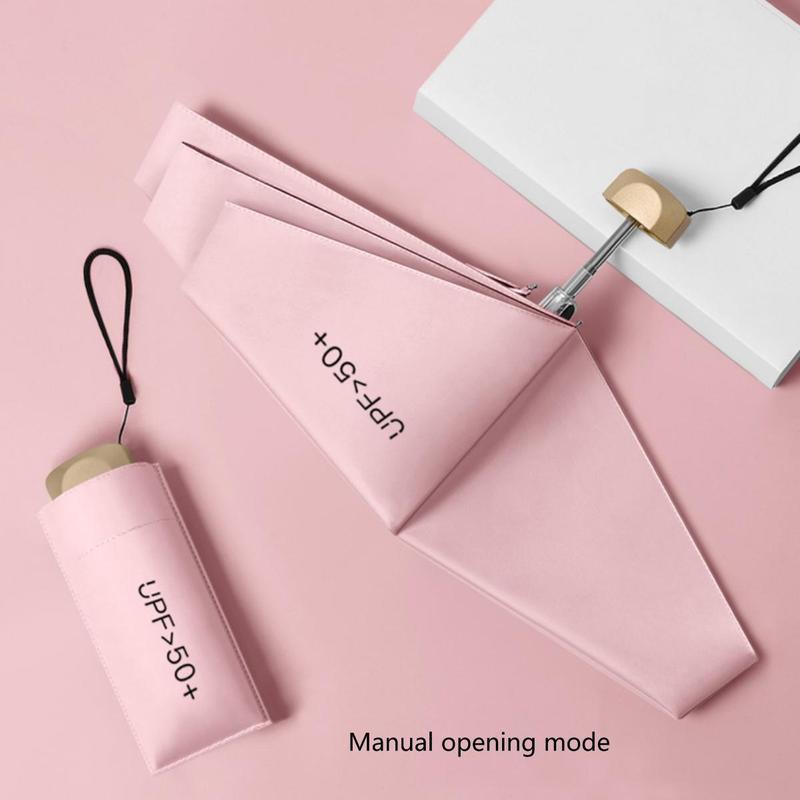 Lightweight Foldable Umbrella, 1 Count 6-rib Sunny & Rainy Dual Use Pocket Umbrella, Portable Mini Umbrella for Outdoor Activities