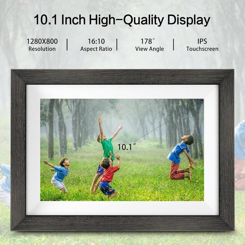 Black Friday | Christmas Gift WiFi Digital Touchscreen Photo Frame with Gift Box, 1280 * 800IPS HD Cloud Smart Digital Photo Frame,32GB Storage, Wall Mountable, Auto-Rotate,Easy to Share Photos or Videos via biu FRAME APP